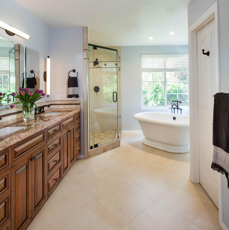 Collom Construction | White Project Full Master Bathroom Remodel